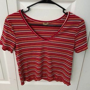 Lettuce Trim Striped Top